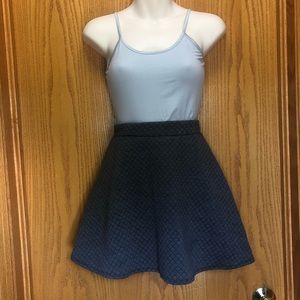 Gray quilted skater skirt